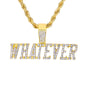 Iced Medium Whatever Pendant with 4mm Rope Chain 24" - HC-1510*