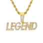 Iced Medium Legend Pendant with 4mm Rope Chain 24" - HC-1515*