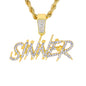 Iced Medium Sinner Pendant with 4mm Rope Chain 24" - HC-1516*