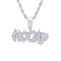 Iced Medium No Cap Pendant with 4mm Rope Chain 24" - HC-1706