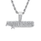 Iced Medium Ambitious Pendant with 4mm Rope Chain 24" - HC-1715*