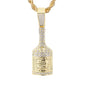 Iced Medium Henny Pendant with 4mm Rope Chain 24" - HC-1727*