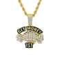 Iced Medium Money Pendant with 4mm Rope Chain 24" - HC-1734*