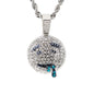 Iced Medium Emoji Pendant with 4mm Rope Chain 24" - HC-1743