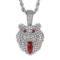 Iced Medium Bear Pendant with 4mm Rope Chain 24" - HC-1744