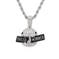 Iced Medium Bread Winner Pendant with 4mm Rope Chain 24" - HC-1745*