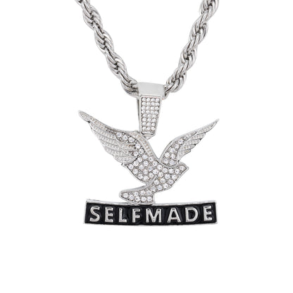 Iced Medium Self Made Pendant with 4mm Rope Chain 24" - HC-1764*