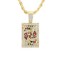 Iced Medium King Pendant with 4mm Rope Chain 24" - HC-1772*