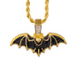 Iced Medium Bat Pendant with 4mm Rope Chain 24" - HC-1780
