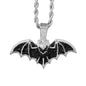 Iced Medium Bat Pendant with 4mm Rope Chain 24" - HC-1780