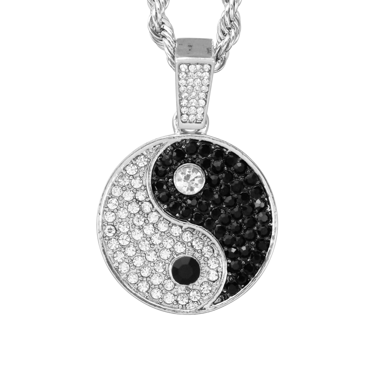 Iced Medium Lizard Pendant with 4mm Rope Chain 24" - HC-1786