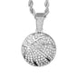 Iced Medium Basketball Pendant with 4mm Rope Chain 24" - HC-1782
