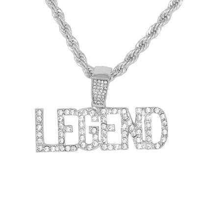 Iced Medium Legend Pendant with 4mm Rope Chain 24" - HC-1901