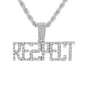 Iced Medium Respect Pendant with 4mm Rope Chain 24" - HC-1906*