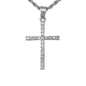 Iced Mini Cross Pendant with 3mm Rope Chain 24" - HC-201