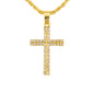 Iced Mini Cross Pendant with 3mm Rope Chain 24" - RC-202