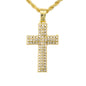 Iced Mini Cross Pendant with 3mm Rope Chain 24" - HC-203