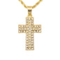 Iced Mini Cross Pendant with 3mm Rope Chain 24" - HC-204