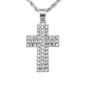 Iced Mini Cross Pendant with 3mm Rope Chain 24" - HC-204