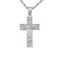 Iced Mini Crucifix Pendant with 3mm Rope Chain 24" - HC-208