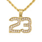 Iced Mini 23 Pendant with 3mm Rope Chain 24" - HC-216