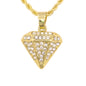 Iced Mini Diamond Pendant with 3mm Rope Chain 24" - HC-218