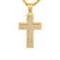 Iced Mini Cross Pendant with 3mm Rope Chain 24" - HC-227