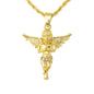 Iced Mini Angel Pendant with 3mm Rope Chain 24" - HC-238**