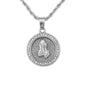 Iced Mini Praying Hands Pendant with 3mm Rope Chain 24" - HC-241