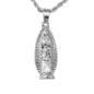 Iced Mini Guadalupe Pendant with 3mm Rope Chain 24" - HC-245