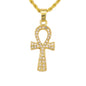 Iced Mini Ankh Pendant with 3mm Rope Chain 24" - HC-249