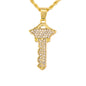 Iced Mini Key Pendant with 3mm Rope Chain 24" - HC-251