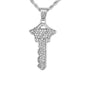 Iced Mini Key Pendant with 3mm Rope Chain 24" - HC-251