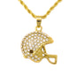 Iced Mini Football Pendant with 3mm Rope Chain 24" - HC-254