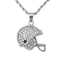 Iced Mini Football Pendant with 3mm Rope Chain 24" - HC-254