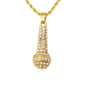 Iced Mini Music Pendant with 3mm Rope Chain 24" - HC-255