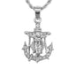 Iced Mini Mariners Cross Pendant on 3mm Rope Chain 24" - HC-257