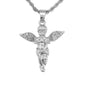 Iced Mini Angel Pendant with 3mm Rope Chain 24" - HC-261**