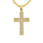 Iced Mini Cross Pendant with 3mm Rope Chain 24" - HC-269**