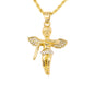 Iced Mini Angel Pendant with 3mm Rope Chain 24" - HC-275**