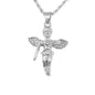Iced Mini Angel Pendant with 3mm Rope Chain 24" - HC-275**