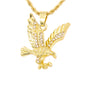 Iced Mini Eagle Pendant with 3mm Rope Chain 24" - HC-277