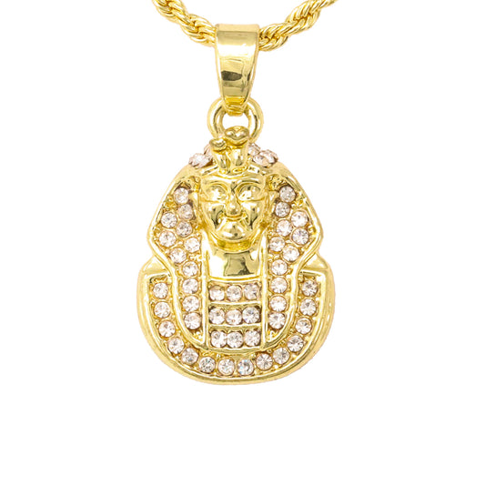 Iced Mini Egyptian Pendant with 3mm Rope Chain 24" - HC-281**