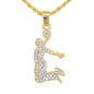 Iced Mini Dunkman Pendant with 3mm Rope Chain 24" - HC-299