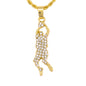 Iced Mini Shooting Man Pendant with 3mm Rope Chain 24" - HC-300**