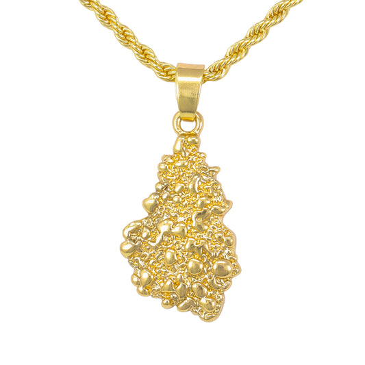 Iced Mini Tag Pendant with 3mm Rope Chain 24" - HC-327**