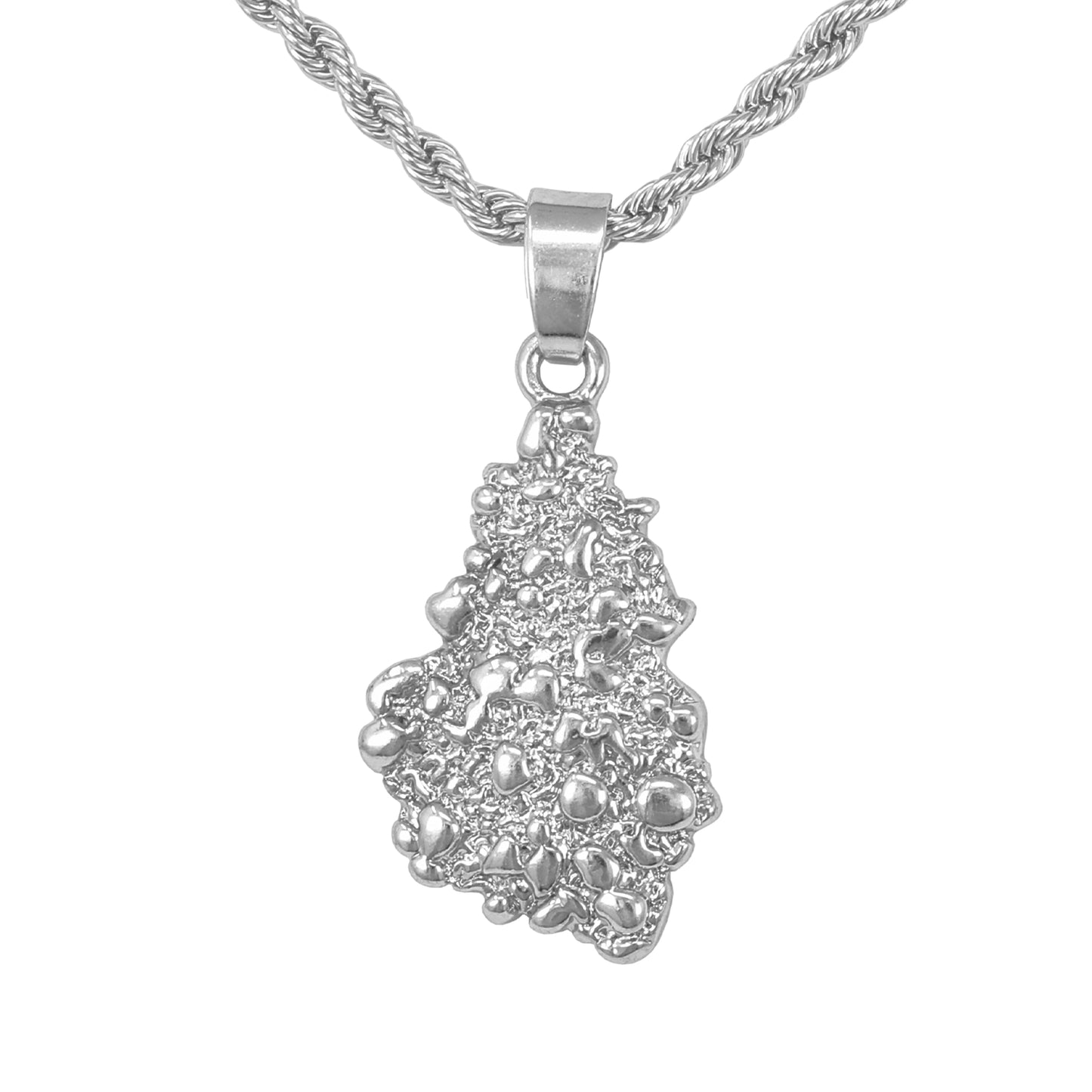 Iced Mini Tag Pendant with 3mm Rope Chain 24" - HC-327**