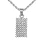 Iced Mini Tag Pendant with 3mm Rope Chain 24" - HC-331**
