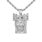 Iced Mini Jesus Pendant with 3mm Rope Chain 24" - HC-333