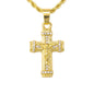 Iced Mini Crucifix Pendant with 3mm Rope Chain 24" - HC-335**